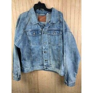 IDLT Denim Size Large Mens Denim Jean Jacket Medium Wash
